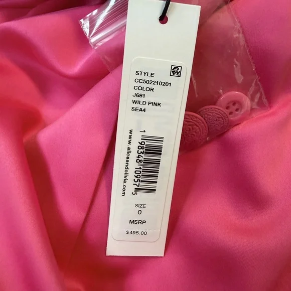 Alice + Olivia NWT Denny Notch Collar Boyfriend Blazer In Wild Pink Ret. $495 - Picture 8 of 10